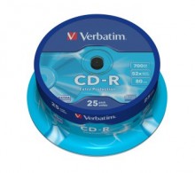 Ostatní - CD-R Verbatim 80min, 700MB, 52x, 25-pack, cakebox