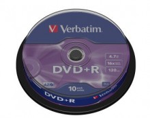 Ostatní - DVD+R Verbatim 4,7G, 16x, 10-pack spindle