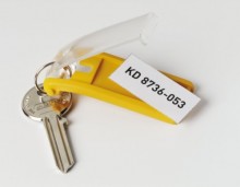 Ostatní - Jmenovka na klíče Key Clip 6ks žlutá