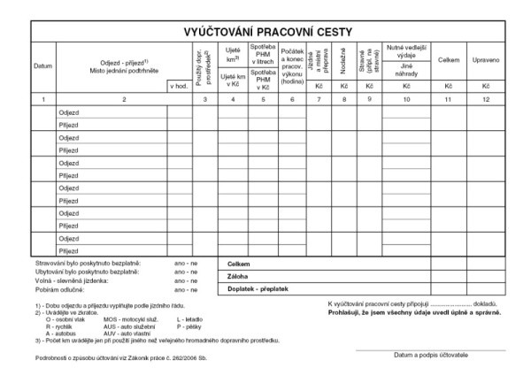 Cestovní příkaz A5 Baloušek ET230