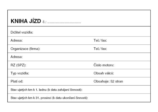 Kniha jízd A6 Baloušek ET310