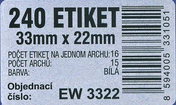 Etikety aršíky malé bal 15 ks