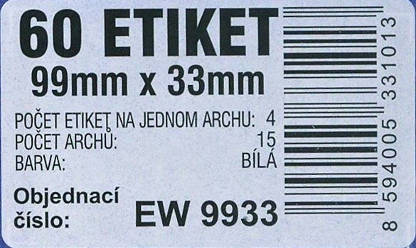 Etikety aršíky malé bal 15 ks