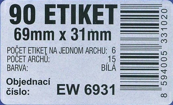 Etikety aršíky malé bal 15 ks