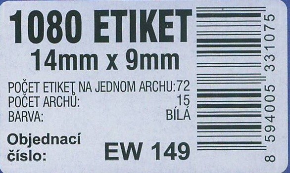 Etikety aršíky malé bal 15 ks
