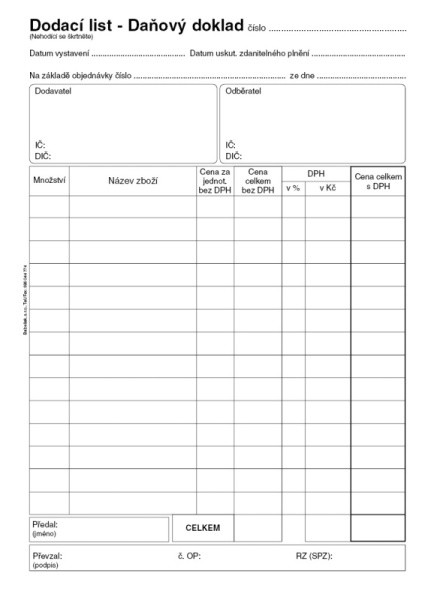 Dodací list A5 NCR Baloušek PT140