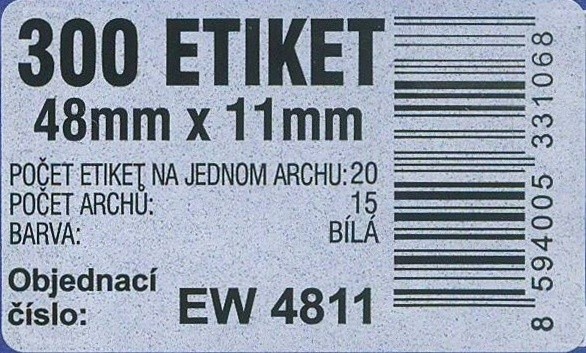 Etikety aršíky malé bal 15 ks