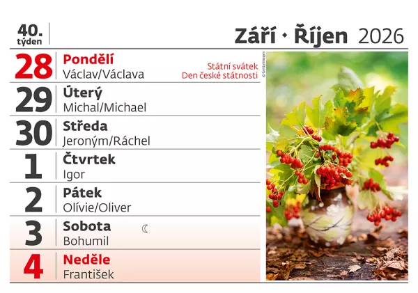 Kalendář HE S/27 čitelná týdenní