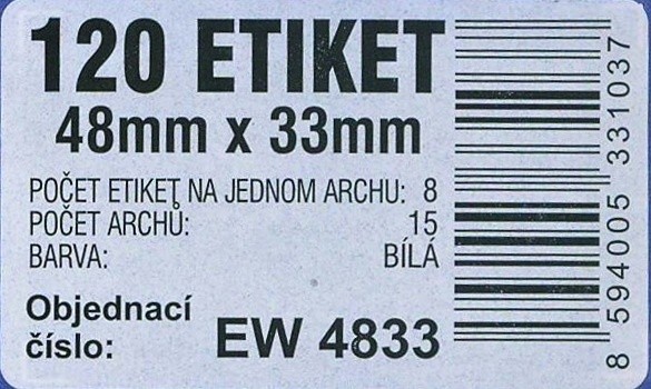 Etikety aršíky malé bal 15 ks