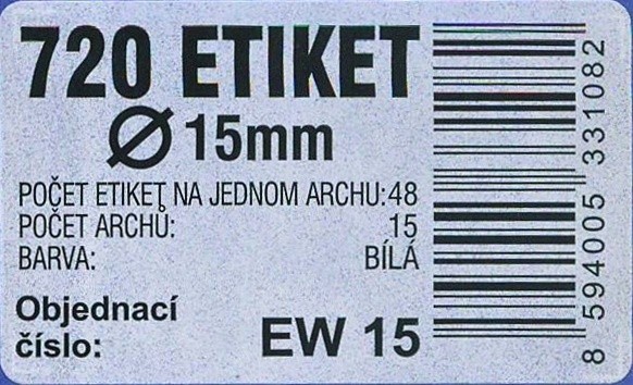 Etikety aršíky malé bal 15 ks