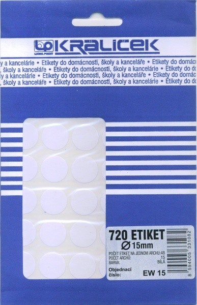 Etikety aršíky malé bal 15 ks