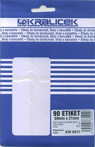 Etikety aršíky malé bal 15 ks