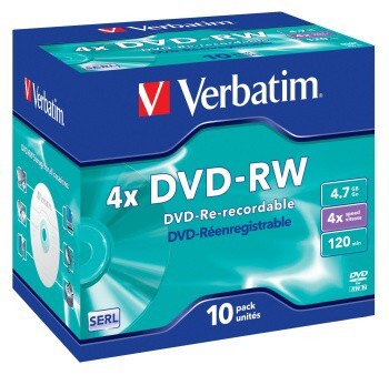 DVD-RW Verbatim 4.7GB, 4x, jewel case