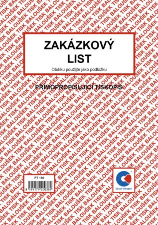 Zakázkový list A5 NCR Baloušek PT180