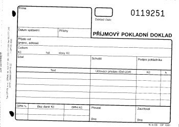 Příjmový pokladní doklad pro podvojné účetnictví