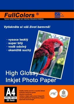 Fotopapír A4 160 g 20 ks vysoce lesklý