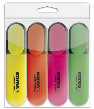 Zvýrazňovač Kores Bright Liner sada