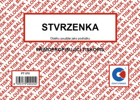 Stvrzenka A6 NCR Baloušek PT070