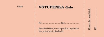 Vstupenka 1-100 bločková Optys 1267