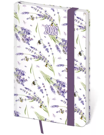 Kapesní diář Vario Lavender s gumičkou