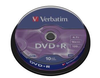 DVD+R Verbatim 4,7G, 16x, 10-pack spindle
