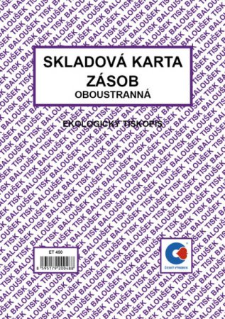 Skladová karta A5 Baloušek ET450