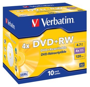DVD+RW Verbatim 4.7GB, 4x, jewel case