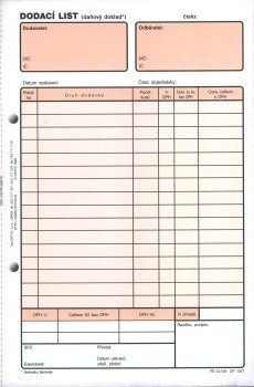 Dodací list A5 NCR Optys 1077