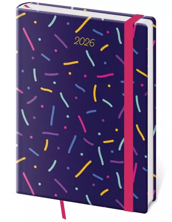 Týdenní diář A5 Vario Sprinkles s gumičkou