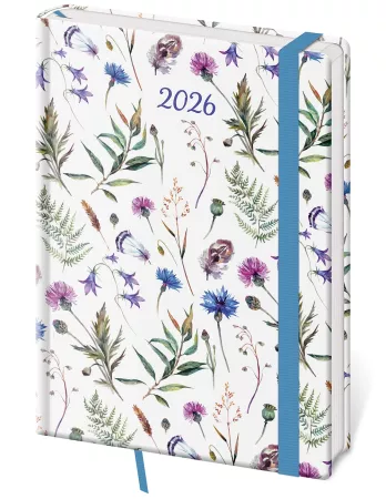 Týdenní diář A5 Vario Wildflowers s gumičkou