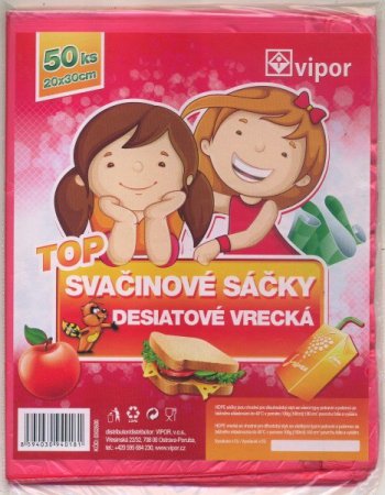 Svačinový sáček 20 x 30 cm červený