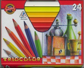 Pastelky Triocolor 3154 24 ks lakované