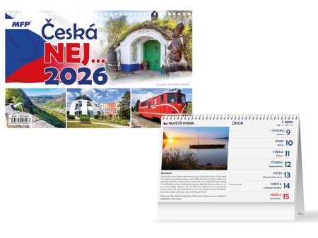 Kalendář 2026 stolní Česká NEJ