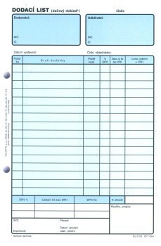 Dodací list A5 Optys 1044