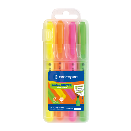 Zvýrazňovač Centropen 2822 4 ks sada