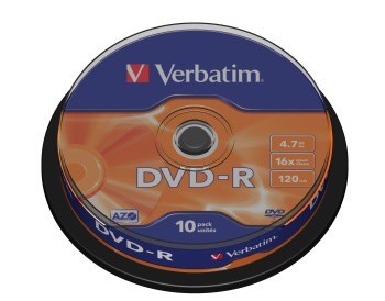 DVD-R Verbatim 4,7G, 16x, 10-pack spindle