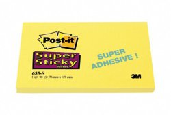 Bloček samolepicí 3M Post-it 655S žlutý 76x127 mm