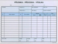Příjemka převodka výdejka A5 Optys 1042