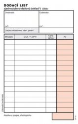 Dodací list A6 NCR Optys 1078