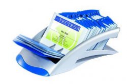 Rotační vizitkář linear Durable 2413 střbrná