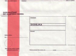 Poštovní obálka B6 dodejka červený pruh
