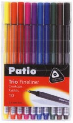 Popisovač Fineliner 0,4 mm TRIO 10ks mix
