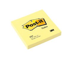Bloček samolepicí 3M Post-it 654 žlutý 76x76 mm