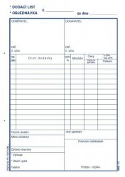 Dodací list-objednávka A5 propisujicí mSk 17
