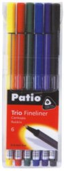 Popisovač Fineliner 0,4 mm TRIO 6ks mix