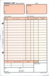 Dodací list A5 NCR Optys 1077