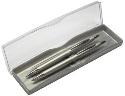 Pero kuličkové + Mikrotužka 0,5 mm Lena, stříbrná sada