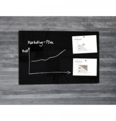 Skleněná magnetická tabule 100 x 65 cm černá