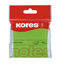 Bloček Kores 75x75 mm zelený 100listů