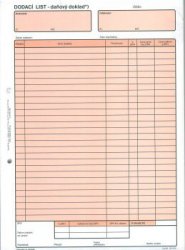 Dodací list A4 NCR Optys 1076